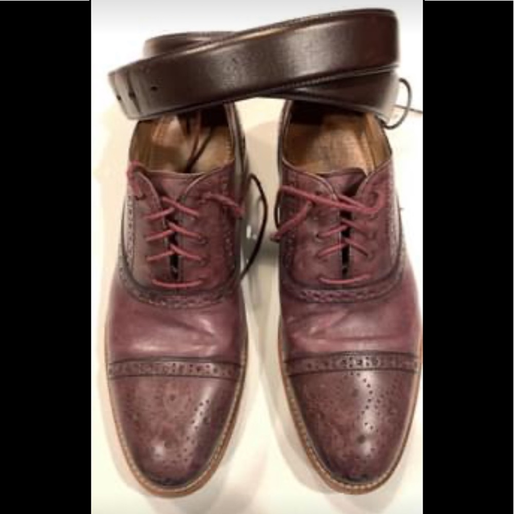Johnston & Murphy leather shoes with matching belt